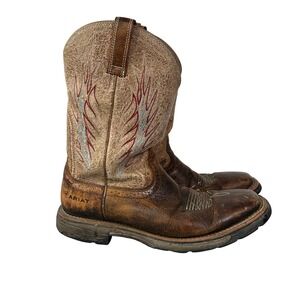 Ariat Men's 11D Brown Distressed Western Cowboy Work Boots Square Toe Ranchwear